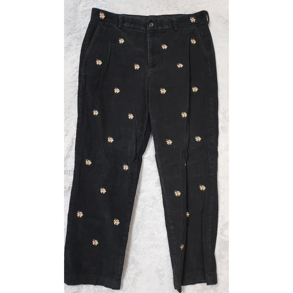 Brooks Brothers Pants Mens 36x30 Corduroy Holiday Santa Christmas Embroidered